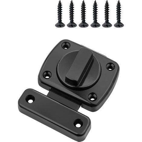 Doppelseitiges Schiebetürschloss mit Riegel, drehbarer Türverriegelungsmechanismus (schwarz)
