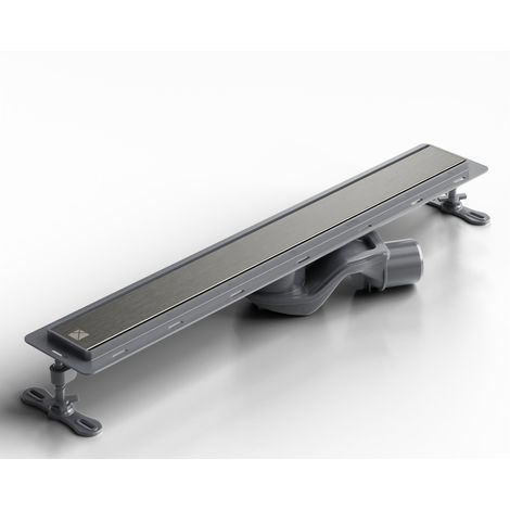 Canalina di scarico in acciaio lineare per doccia a pavimento, 60 cm x 6,5 cm, 61 l/min - nero satinato (1/5)