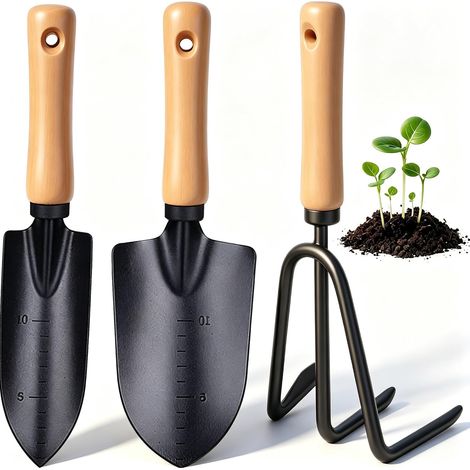 【Imported】 3 Piece Garden Plant Tools Hand Tools Three Piece Stainless Steel Garden Tool Set, Ideal Garden Gift for Women and Men (1/5)