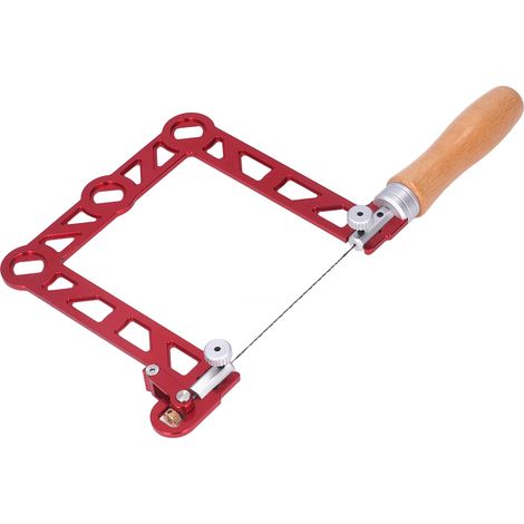 Mini scie à main pour le travail du bois, manche en bois en forme de U, scie à chantourner pour bijoutier et travail des métaux, 12,7 cm (5 pouces) (1/5)