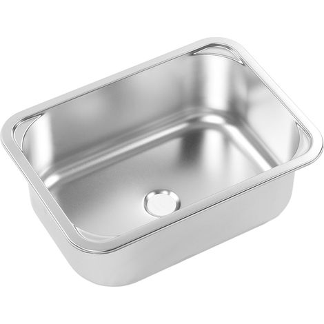 Lavabo carré pour camping-car, 345 x 245 x 136 mm, en acier inoxydable 304, à encastrer, avec bonde de 40 mm, pour camping-car, yacht ou bateau. (1/5)