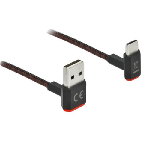 Delock Câble USB USB 2.0 USB-A mâle, USB-C® mâle 0.20 m noir 85274