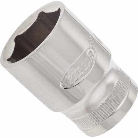 VIGOR Innenvierkant Antrieb 12,5 = 1/2 Zoll Steckschlüssel-Einsatz Außensechskant-Profil V2566N ∙ Vierkant hohl 12,5 mm (1/2 Zoll) ∙ Außen-Sechskant Profil ∙ 20 ∙ Gesamtlänge: 38 mm (1/2)