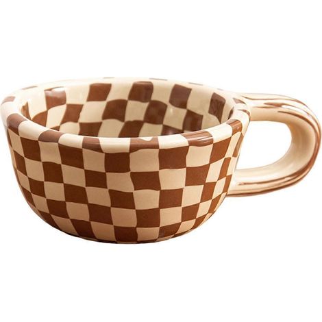 Keramikbecher mit schraubenschlüsselförmigem Griff, ideal für Kaffee, Milch, Tee und Smoothies. (1/5)