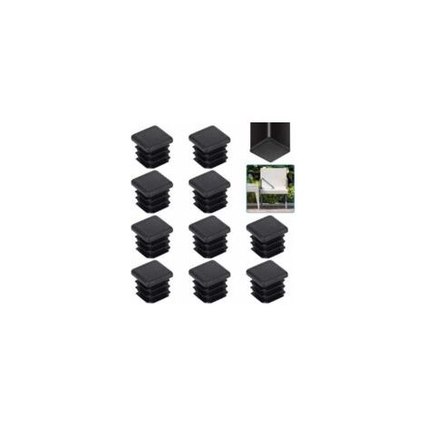 Tappi terminali quadrati neri per tubi da 20x20 mm - robusti tappi terminali in plastica, confezione da 20, per proteggere mobili e pavimenti, con funzione fonoassorbente. - Crezuo