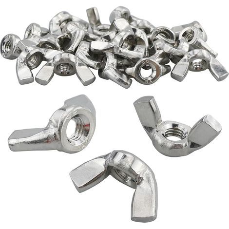 CCYKXA 25 Pieces Stainless Steel Butterfly Nuts Wing Nuts Metric Female Thread DIY Tools Fastener Tools DIY Accessory Silver Tone (M6)