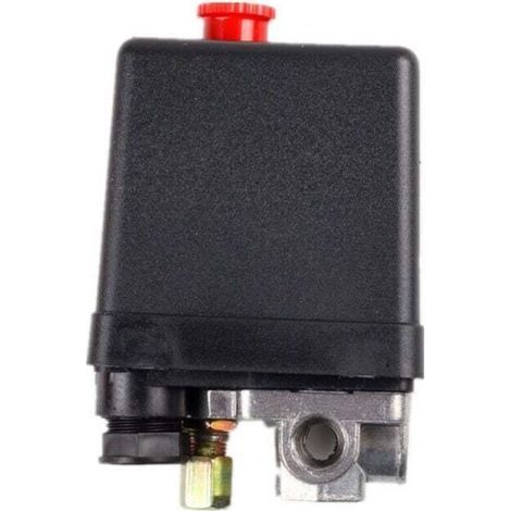 Druckschalter-Steuerventil für 240-V-175-psi-Luftkompressoren – Einfache Installation – Kompatibel mit Mikrokompressoren – Schwarz (1/2)