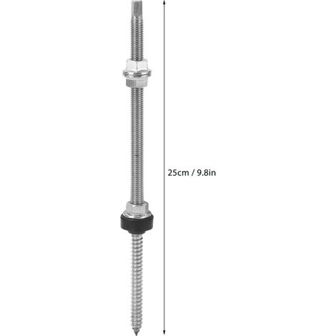 Lot de 4 vis à double tête en acier inoxydable anticorrosion pour support photovoltaïque, pour installation (1/5)
