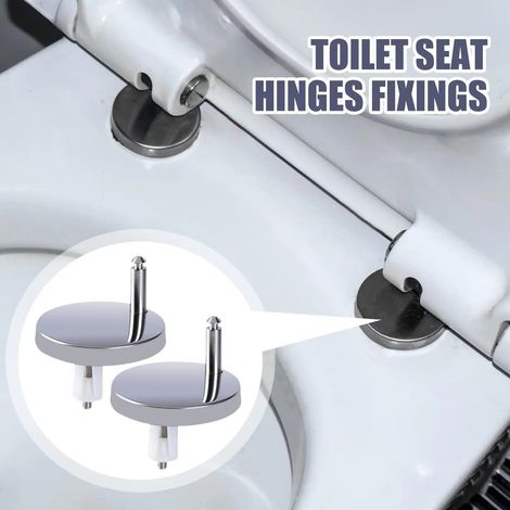 Lot de 2 fixations de rechange pour abattant de WC, compatibles avec les charnières, boulons et écrous de fixation. Accessoire de salle de bain adapté aux dortoirs. (1/5)