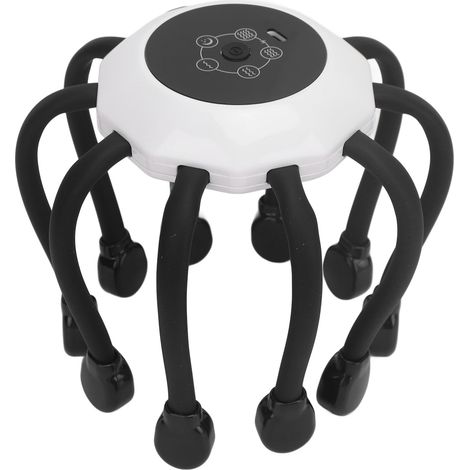 Grattoir électrique pour cuir chevelu à griffes, sans fil et portable, rouge, 10 points de contact vibrants, 5 modes de massage, masseur de tête noir (1/5)