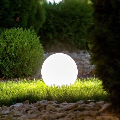 P207ILO225 Boule lumineuse jardin LED RGB lumière blanche multicolore capteur crépusculaire alimentation solaire piquet 25 cm (1/5)