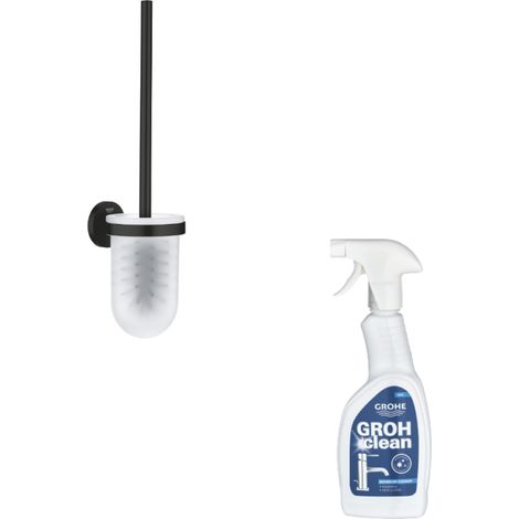 Escobillero GROHE Start negro mate + limpiador GrohClean
