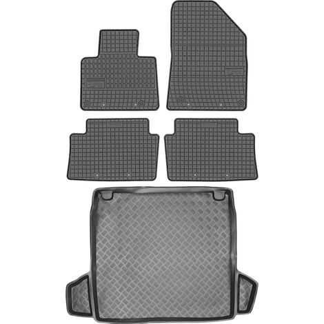 Set di tappetini in gomma per auto e tappetino per bagagliaio per Citroen C5 II Berlina dal 2008 al 2017.