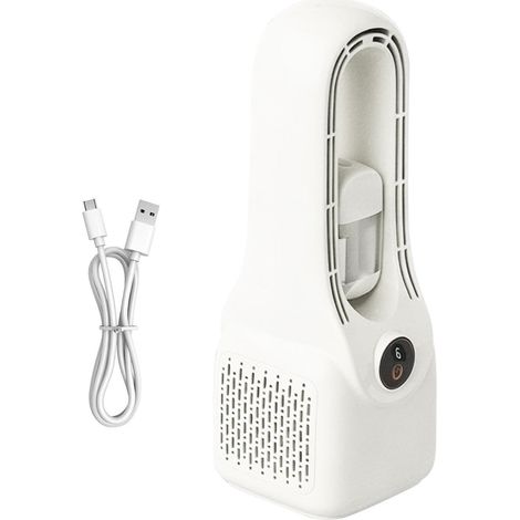 Ventilateur humidificateur, dispositif de ventilation sans pales à 6 vitesses, charge de type C, ventilateur personnel silencieux 1500 mAh – pour voiture, maison, école, chevet, dortoir (1/5)