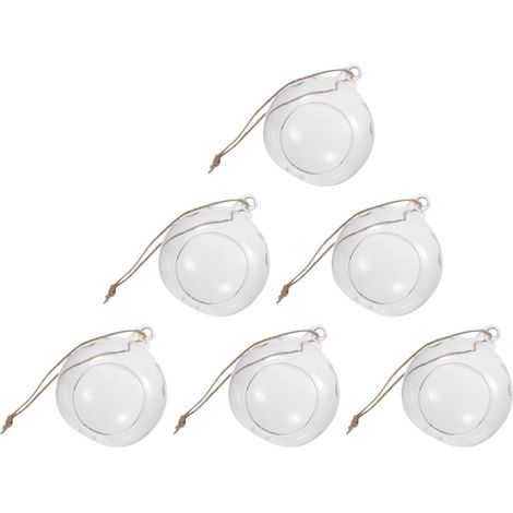 Bougeoir Suspendu en Verre Boule Sphérique 6 Pièces Corde, Porte-Bougies Chauffe-Plat pour Décoration de Fête et Dîner, Meilleure Circulation d'air (1/5)