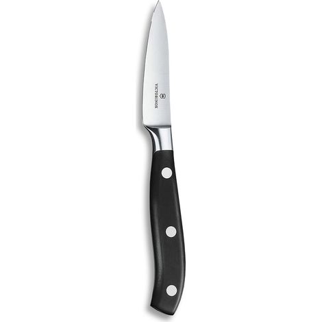 Victorinox Grand Maître, coltello professionale da ufficio, lama extra-affilata, affilatura diritta, 8 cm, manico in plastica, acciaio inossidabile, nero (1/4)