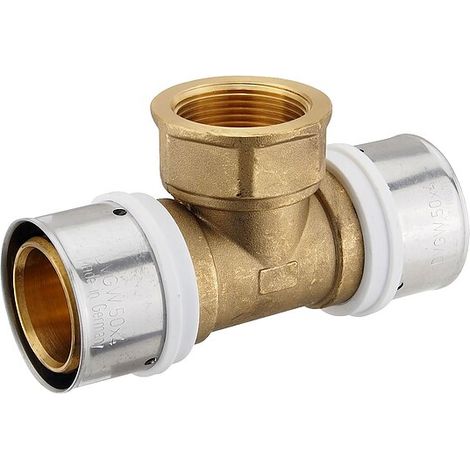 Pressfitting-T-Stück 50 x 4,0 - 1 1/4 Zoll Innengewinde - 50 x 4,0 mm für MV-Rohr