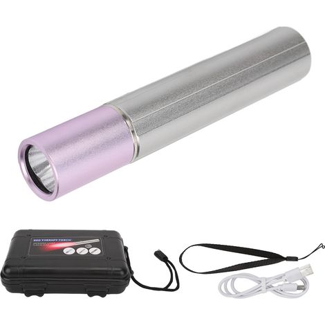 Lampe torche infrarouge portable rechargeable, appareil de luminothérapie LED rouge 630nm 660nm 850nm, soin anti-âge mains libres, énergisant peau, usage domestique, sans fil. (1/5)
