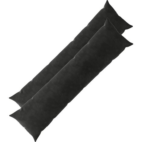 vidaXL Funda de almohada 2 pcs HEERLEN Negro 40 x 145 cm Terciopelo (1/2)
