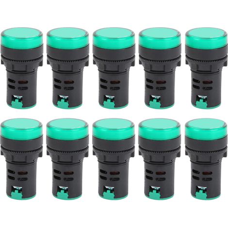 10 pezzi AD16-22DS Indicatore luminoso a LED verde ad alta luminosità Lampada di segnalazione a LED per indicazione di segnale AC220V.