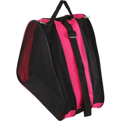Sac à patins renforcé 3 couches triangulaire imperméable avec sangle ajustable pour extérieur rouge