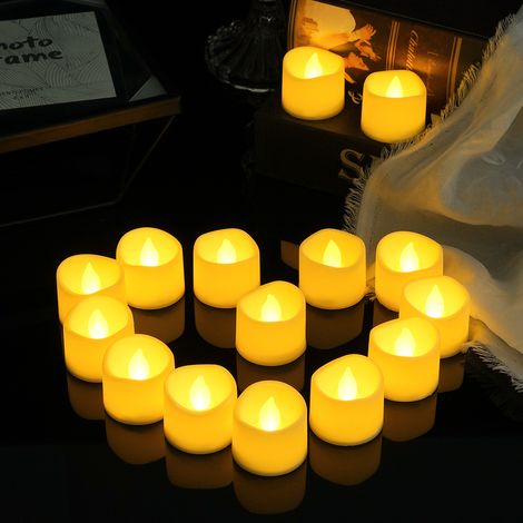 Bougie LED Flamme Vacillante, Lot de 30 100 + Heures de Lumière Électrique, pour Noël, Pâques, Mariage, Décoration (1/5)