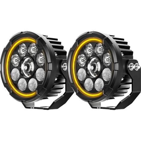 Foco LED de trabajo, alta luminosidad, diseño impermeable, paquete de 2 unidades. (1/2)
