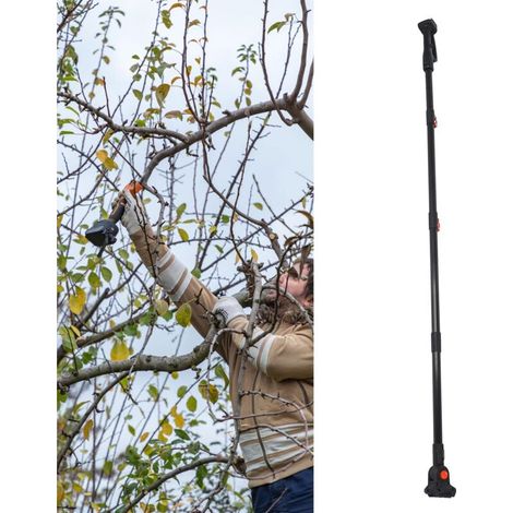 Poteau D'extension pour Sécateur électrique sans Fil, Poteau Télescopique en Aluminium pour Tronçonneuse Coupe-Branches Hautes, Outil de Poteau D'extension Télescopique pour