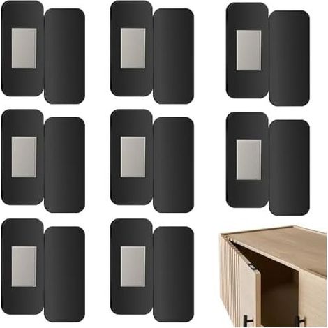 8 Paires De Verrous Magnétiques Pour Placards Sans Perçage Loquets Puissants Avec Adhésif Pour Portes De Meubles Cuisine Armoires Penderies Et Tiroirs (1/5)