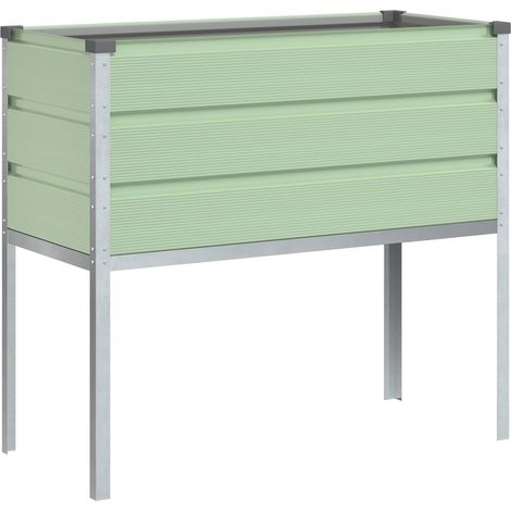 Pflanzkübel Pastellgrün 100 x 45 x 90 cm Verzinkter Stahl vidaXL (1/5)