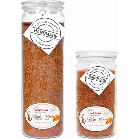 Candle Factory Kerzen-Set Whisky-Honig Big + Mini Jumbo Duftkerze Dekokerze