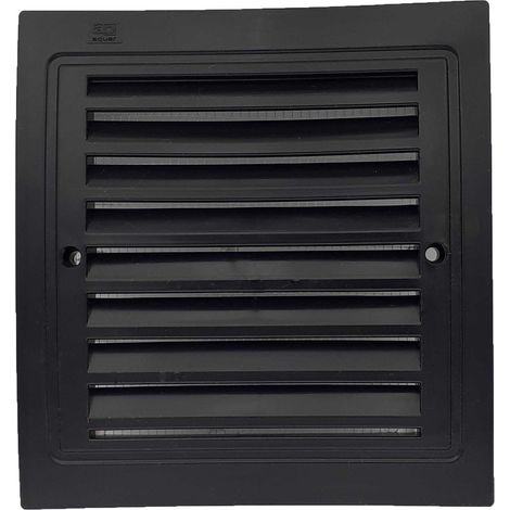 Lot de 3 Grille d'aération intérieur extérieur avec moustiquaire 140x140 mm Noir (1/4)