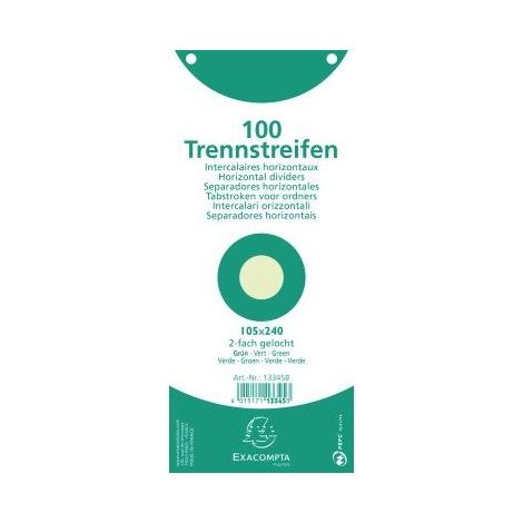 Exacompta Trennstreifen 13345B 105x240mm 2fach gel. gn 100St. (1/3)