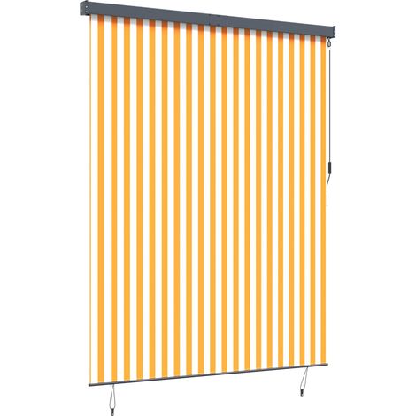 Maison Exclusive - Store enrouleur Blanc et Orange 200 x 250 cm Tissu et Aluminium (1/5)