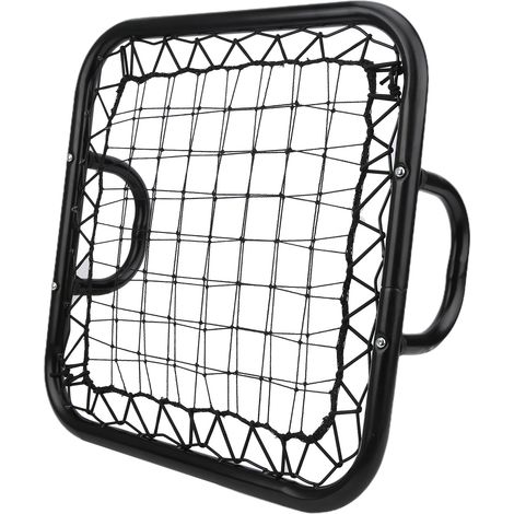 Filet de rebond portatif pour entraînement de gardien de but, équipement de football noir, avec ressort de renvoi (1/5)
