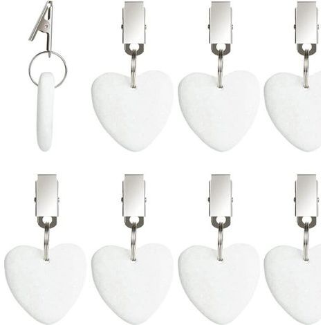 8-piece tablecloth set with weights, 55cm, suitable for picnics, parties, kitchens and dining rooms (white). (1/5)