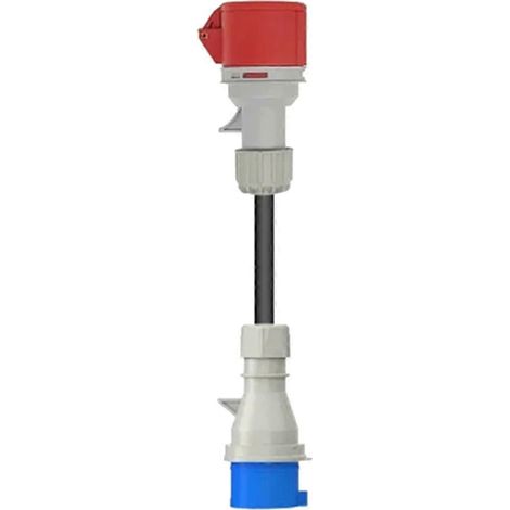 Adaptateur de prise Schuko pour chargeur de véhicule électrique vers prise femelle rouge --- (1/5)