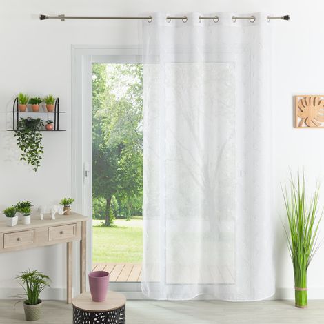 Voilage brodé style art déco Blanc 280x240 cm (1/4)