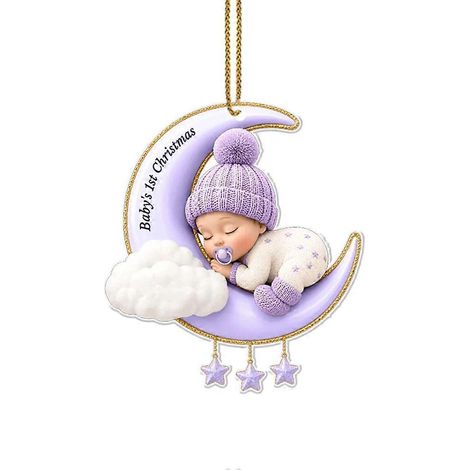 Glass Acrylic Pendant Christmas Decor Accessory Lightweight 8 Cm Infant (1/5)