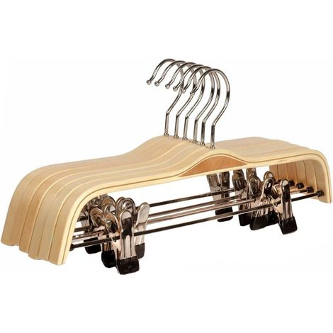 Set mit 6 authentischen Kleiderbügeln aus Holz