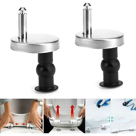 Kit d’accessoires pour siège de WC fixe – charnières à dégagement rapide, vis de réglage en acier inoxydable avec système de verrouillage (1/5)