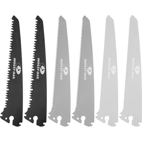Mossy Oak Lames de Scie Pliantes 6 Pièces, Jeu de Lames de Rechange 3 en 1 pour le Bois, le Métal et le Plastique, Accessoires pour Scies Pliantes, 190MM (1/5)