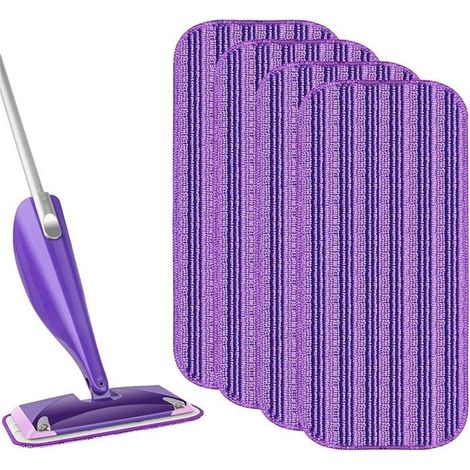 Tampons de rechange rutilisables compatibles avec Swiffer Wet Jet et Wet Jet pour balai Swiffer lingettes VIOLET SERPILLERE (1/4)