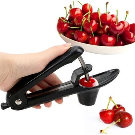 Dénoyauteur de cerises Fruits Pitter Remover Olive Corer Supprimer Pit Graines Gadget Stoner Noir 20x11.5cm (1/5)
