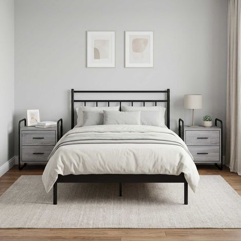 vidaXL Armario Colgante para la Mesa de Noche 2 uds. Sonoma gris (1/5)