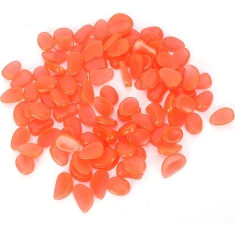 100 Pièces Pierre Luminescente Fluorescente Décoration Jardin Aquarium Intérieur Extérieur Paysage Rouge Pêche (1/5)