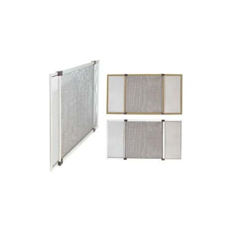 Moustiquaire en fibre avec cadre modulable en aluminium, couleur aluminium - maille grise - cm.75x50h.