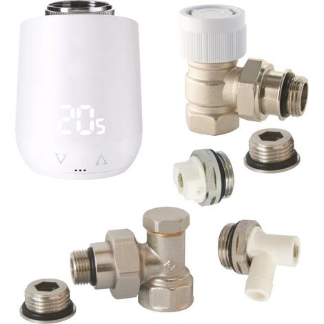 Kit radiateur thermostatique connecté WIFI équerre universel (1/2)
