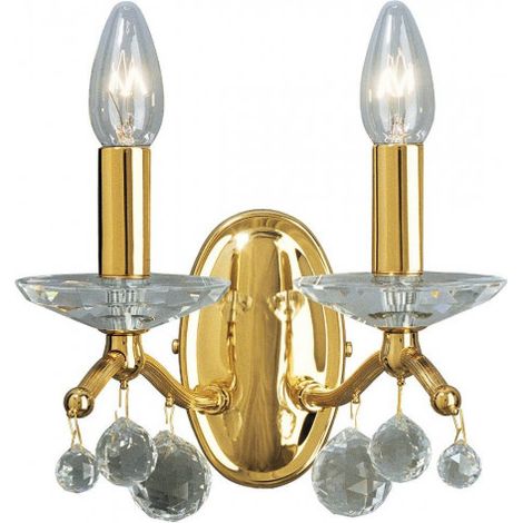 Kolarz CARMEN 2 - Applique Murale Bougie en Cristal Classique Or Poli, 2x E14 (1/5)