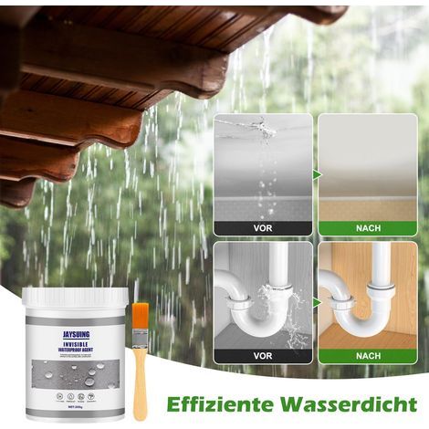 Agent de Revêtement Imperméable Transparent,300g,Agent Anti-Fuite étanche Invisible Waterproof Agent Durable pour L'étanchéité des Toits,Canalisations et Salles de Bains (1 Pièces) (1/4)